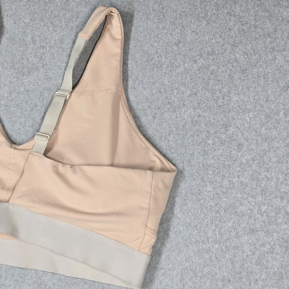 Fabletics Women Sports Bra 4X Beige Wireless Strap Adjustable Pullover